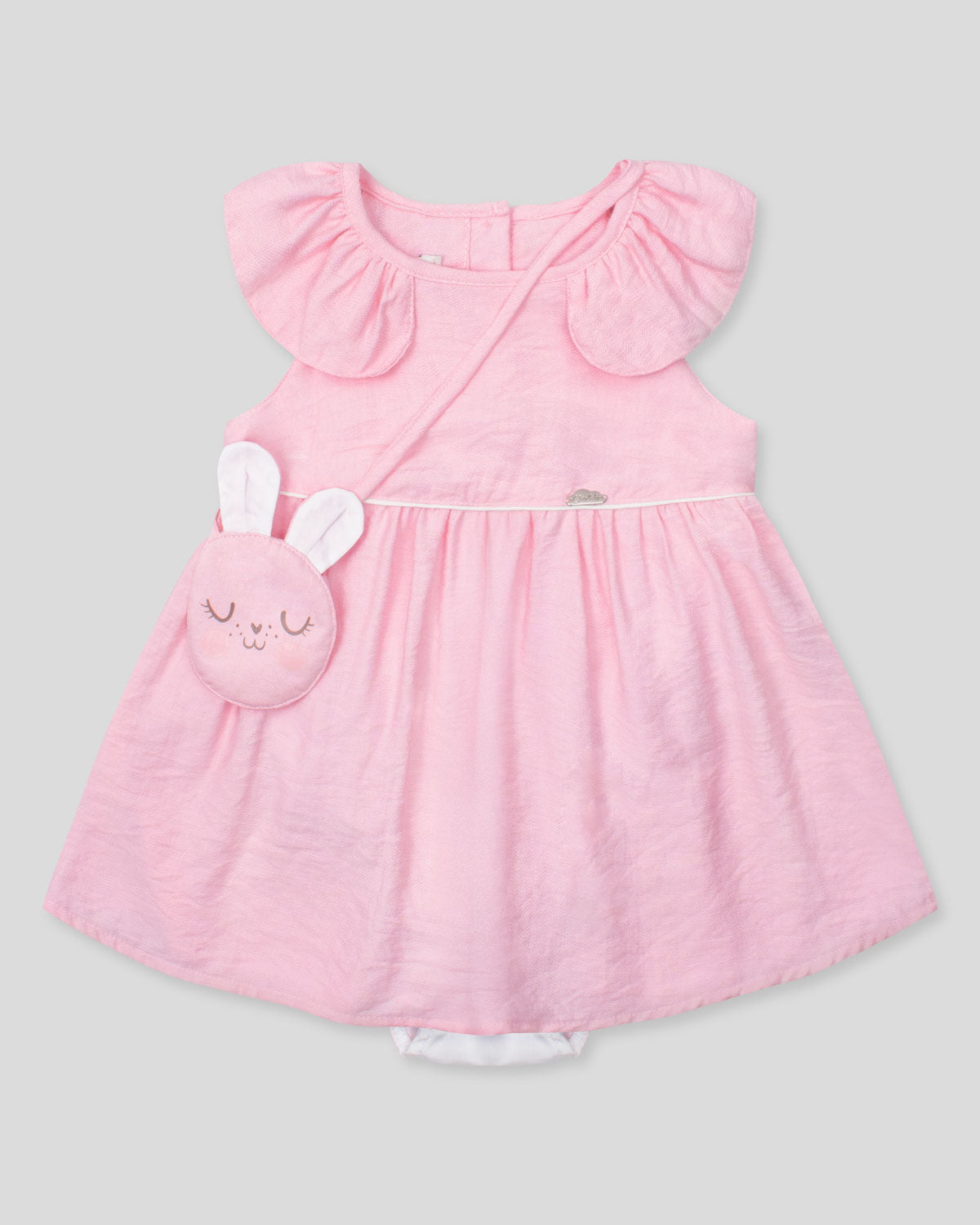Vestido body rosado con conejito para bebé niña