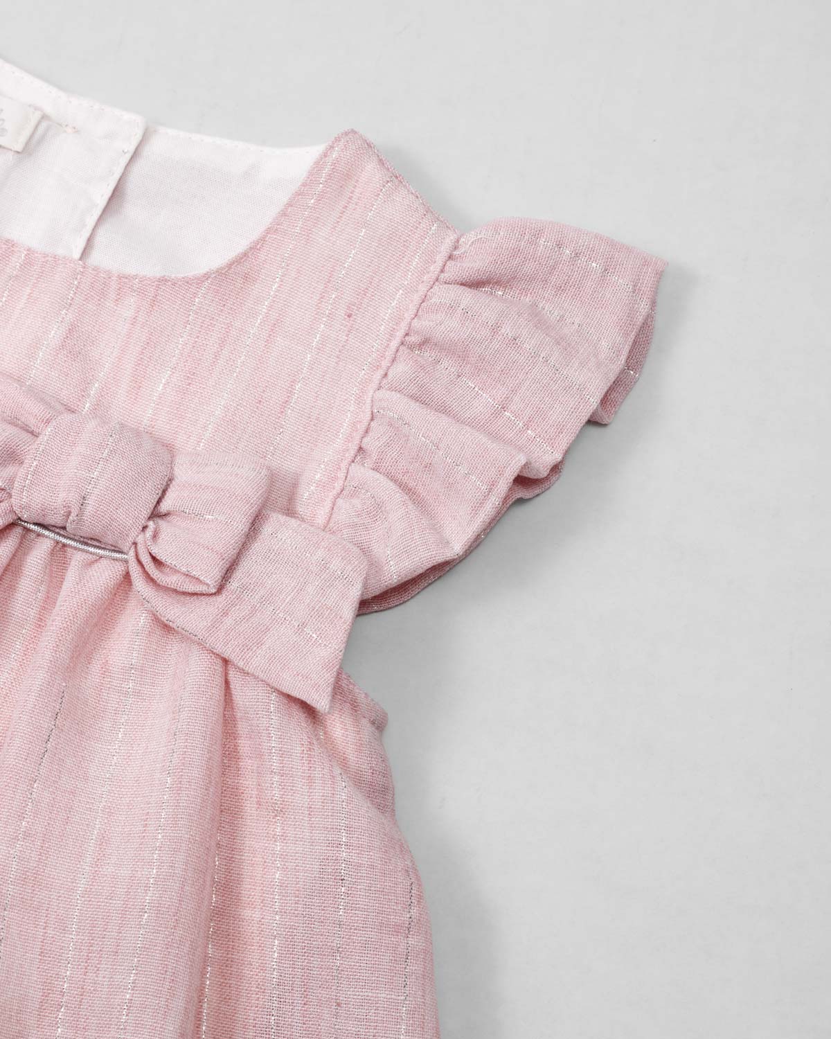 Vestido body rosa pastel con moño y brillos para bebé niña ...