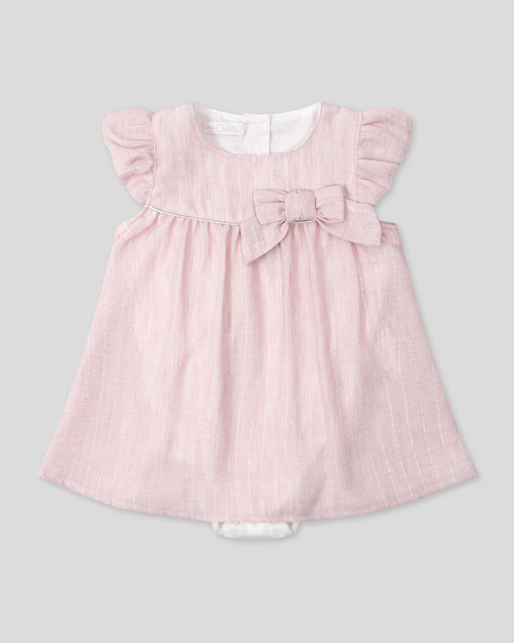 Vestido body rosa pastel con moño y brillos para bebé niña ...