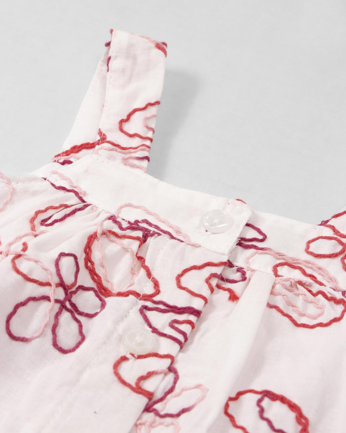 Vestido de tiras con tela bordada de flores para bebé niña