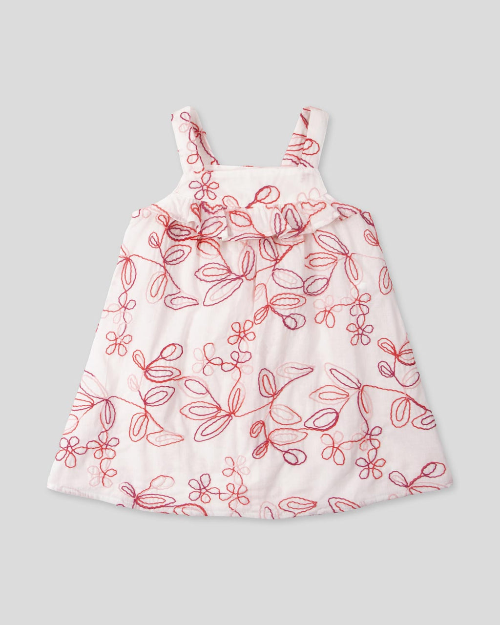 Vestido de tiras con tela bordada de flores para bebé niña