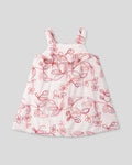 Vestido de tiras con tela bordada de flores para bebé niña