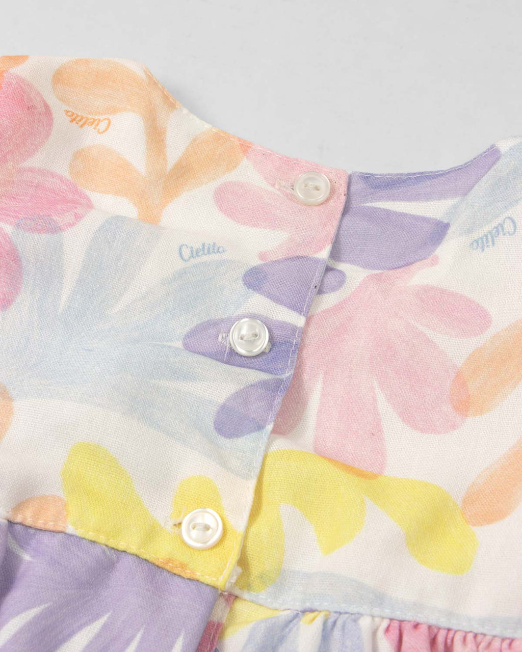 Vestido body estampado con moño lila para bebé niña