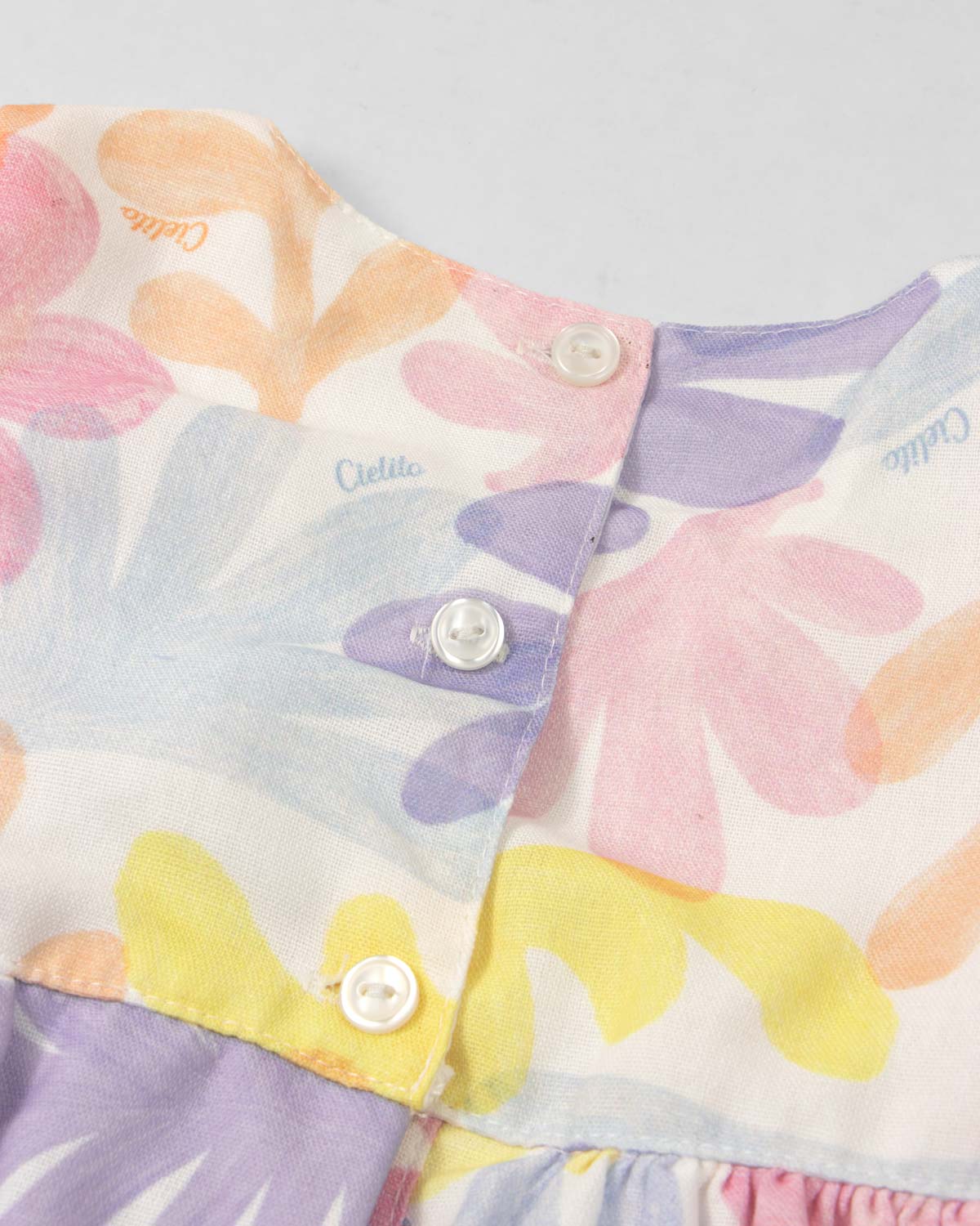 Vestido body estampado con moño lila para bebé niña