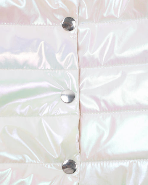 Chaleco blanco con botones para niña