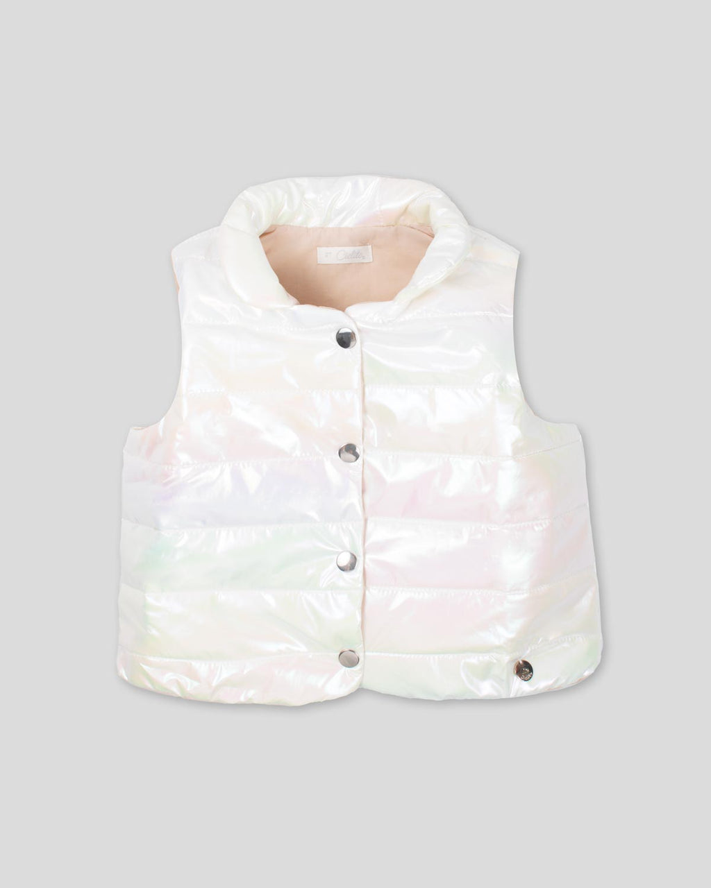 Chaleco blanco con botones para niña