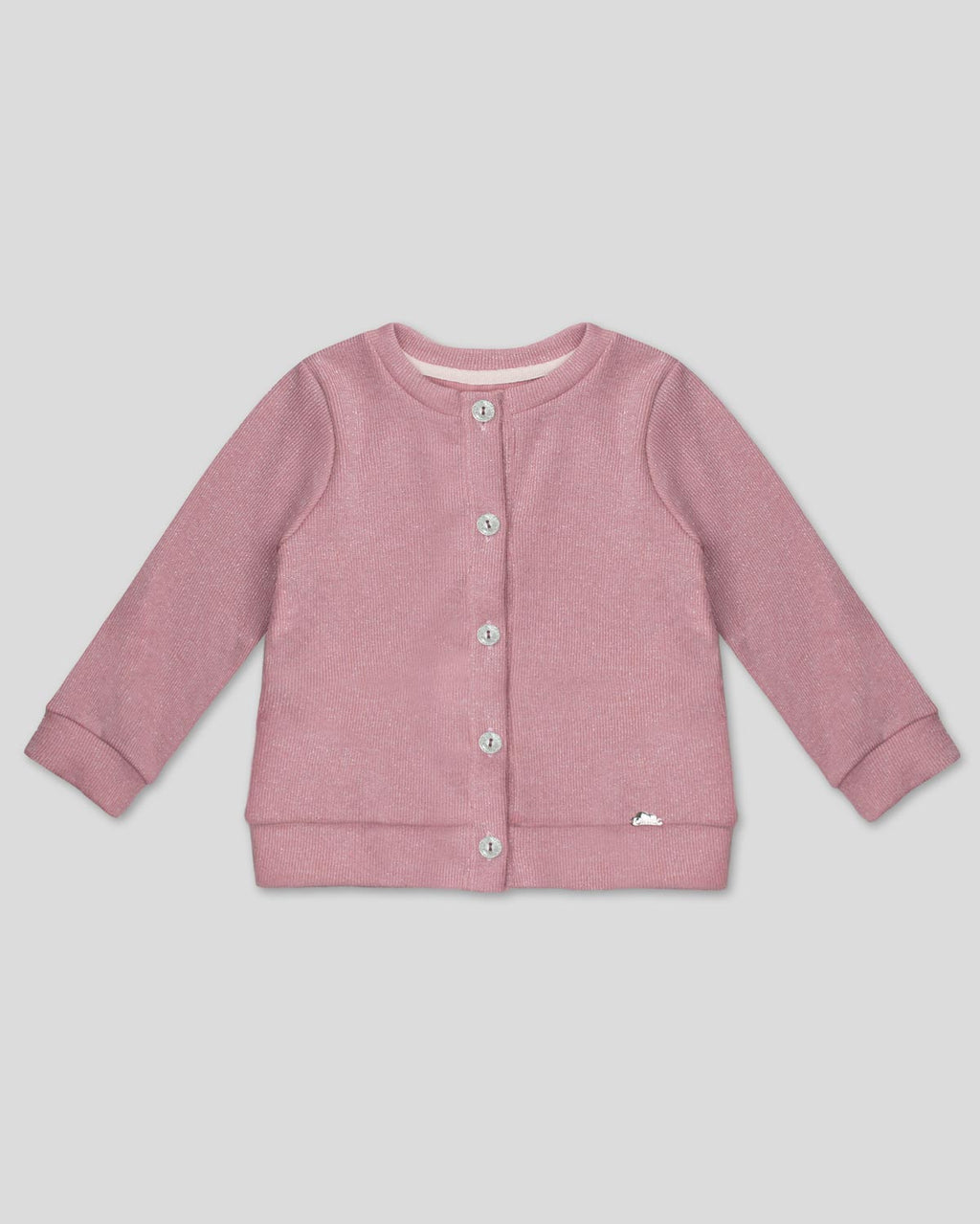 Saco palo de rosa con brillos para niña
