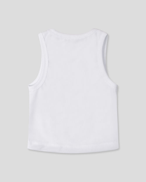 Blusa básica blanca de tiras para niña