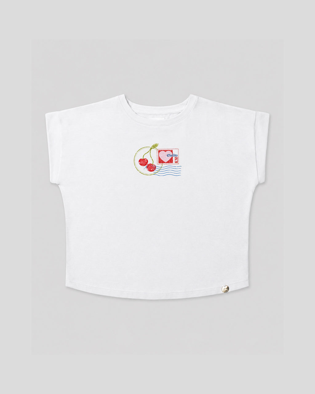 Camiseta blanca estampada para niña