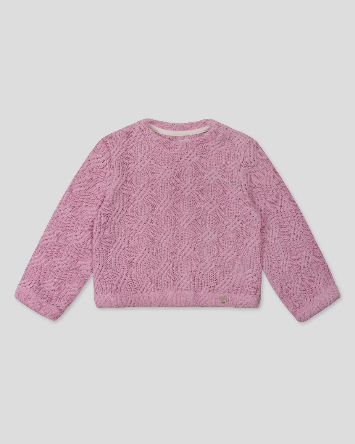 Saco en tejido trenzado rosa para niña
