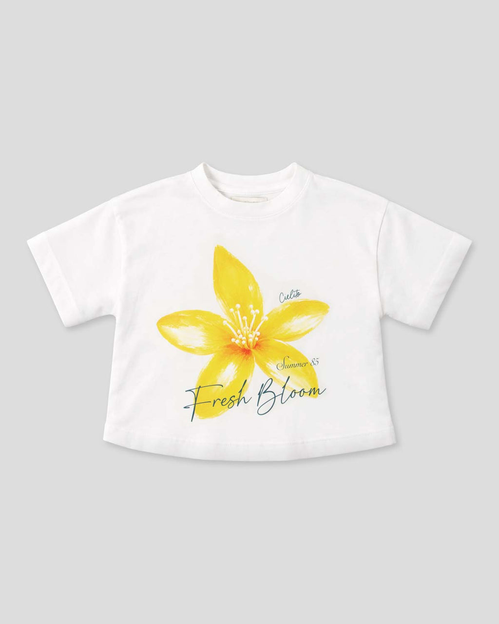 Camiseta blanca con estampado de flor Fresh Bloom para niña