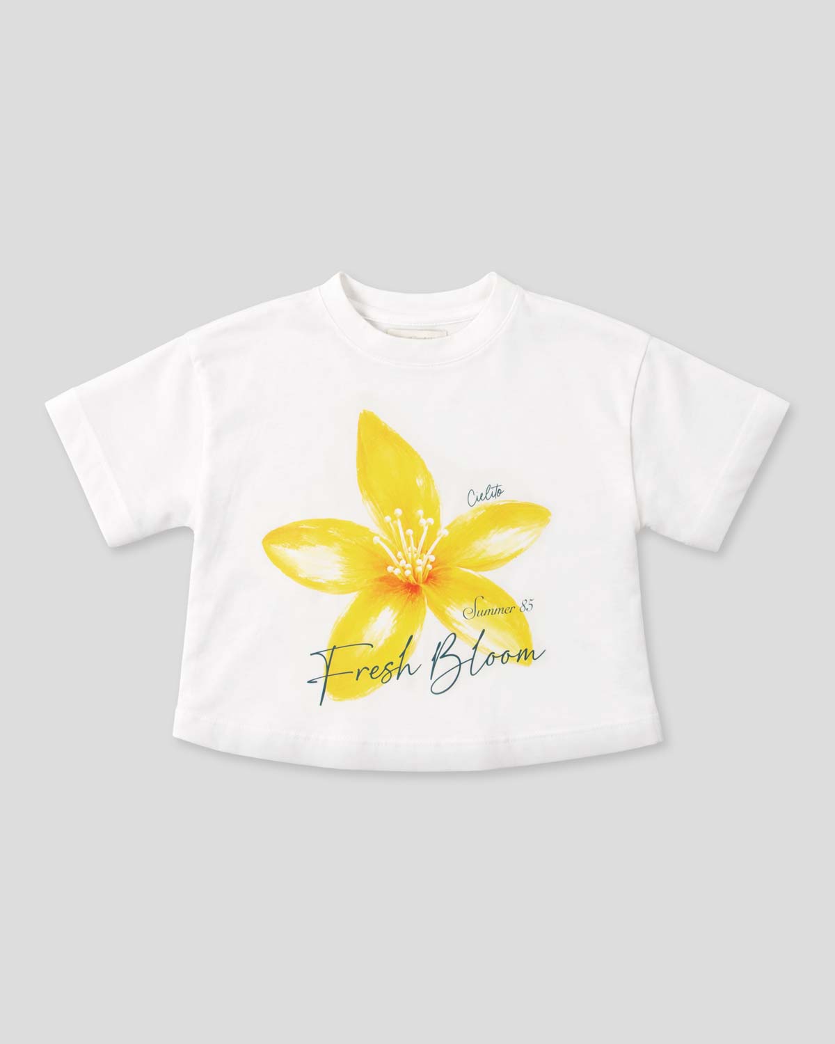 Camiseta blanca con estampado de flor Fresh Bloom para niña