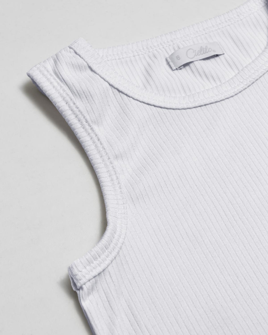 Blusa blanca básica de tiras para niña