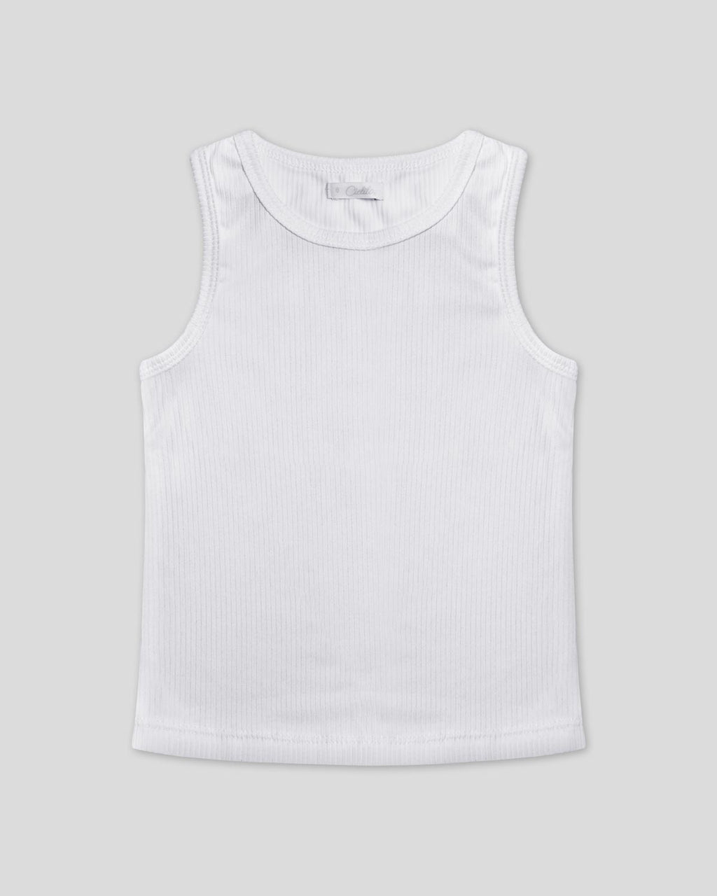 Blusa blanca básica de tiras para niña