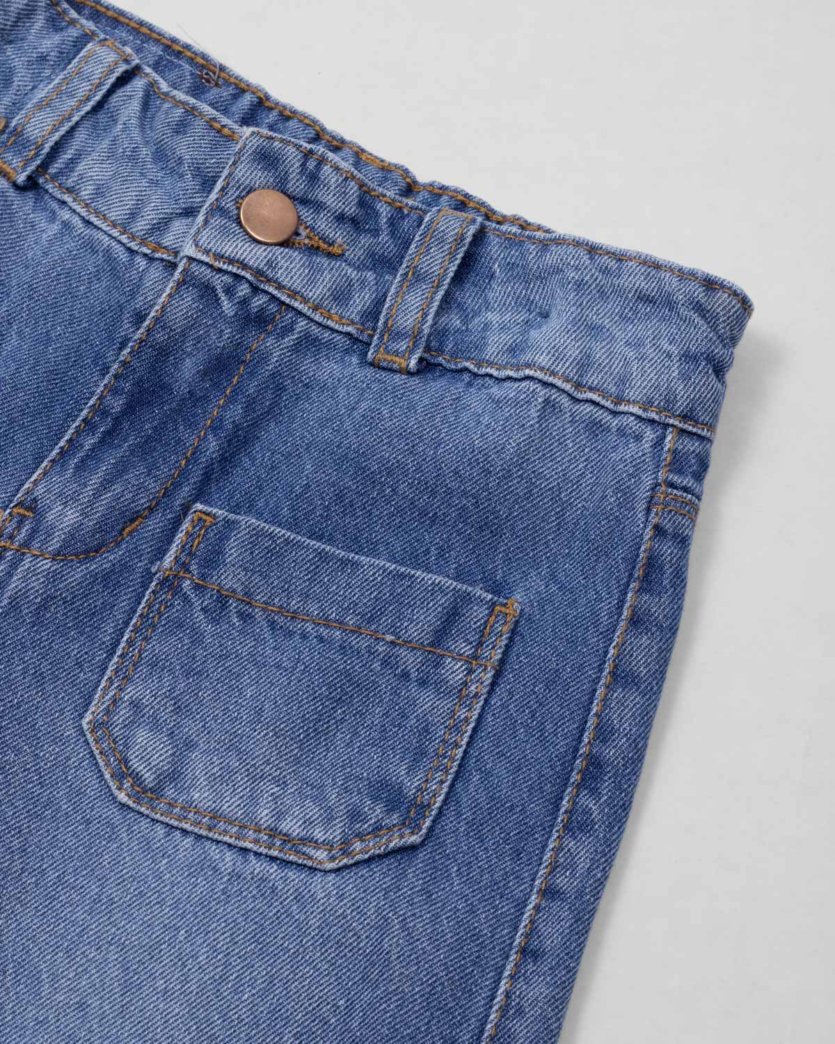 Jean denim marine fit con bolsillos para niña