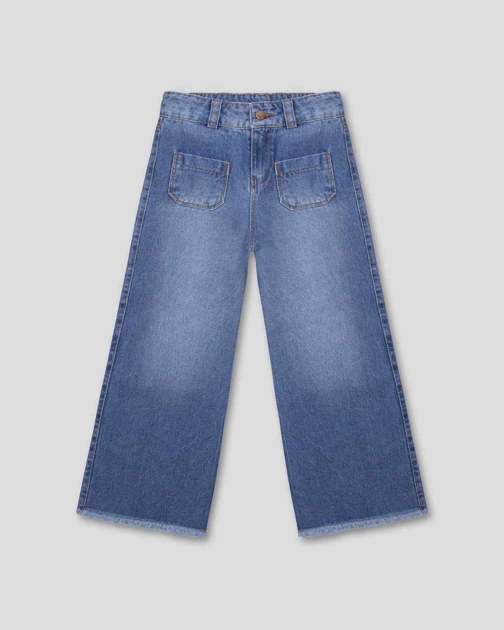 Jean denim marine fit con bolsillos para niña