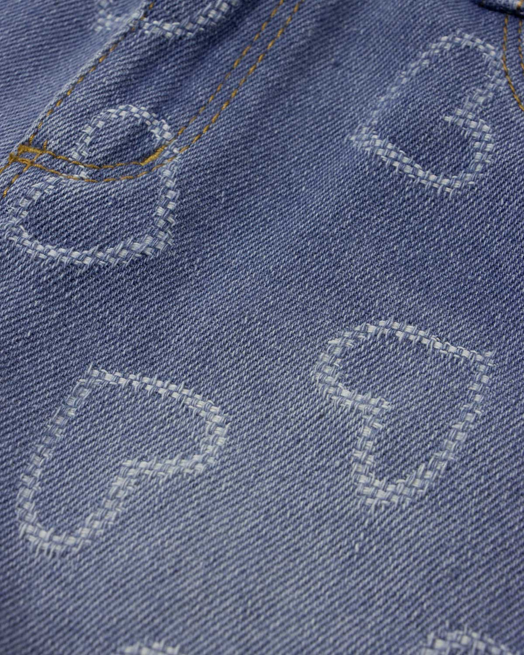 Short denim con diseño de corazones para niña
