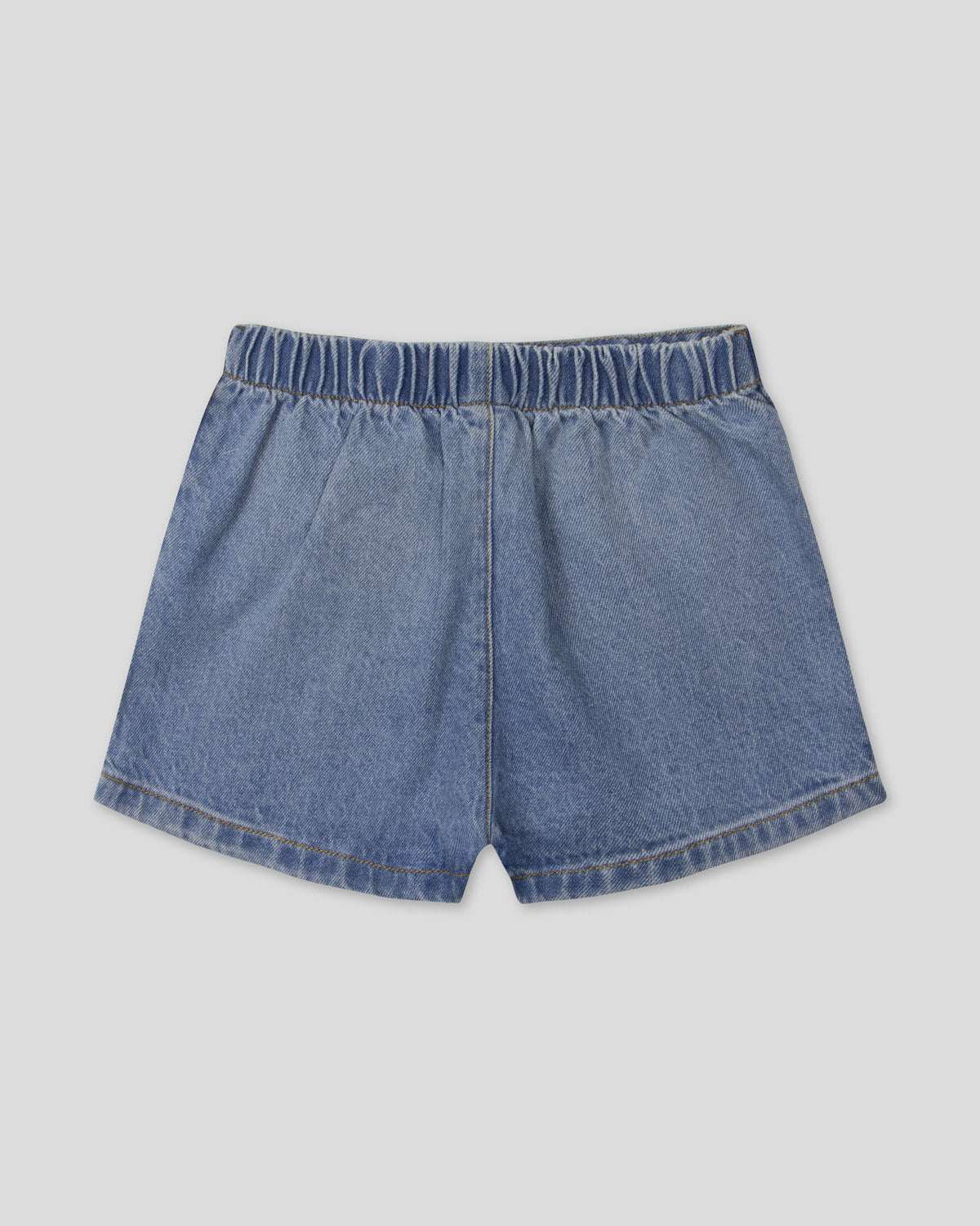 Falda short denim con moño para niña