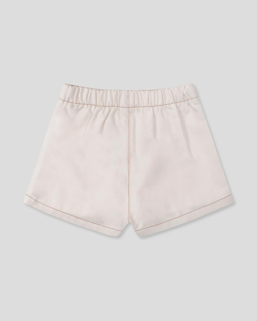 Falda short cruda con pliegues para niña