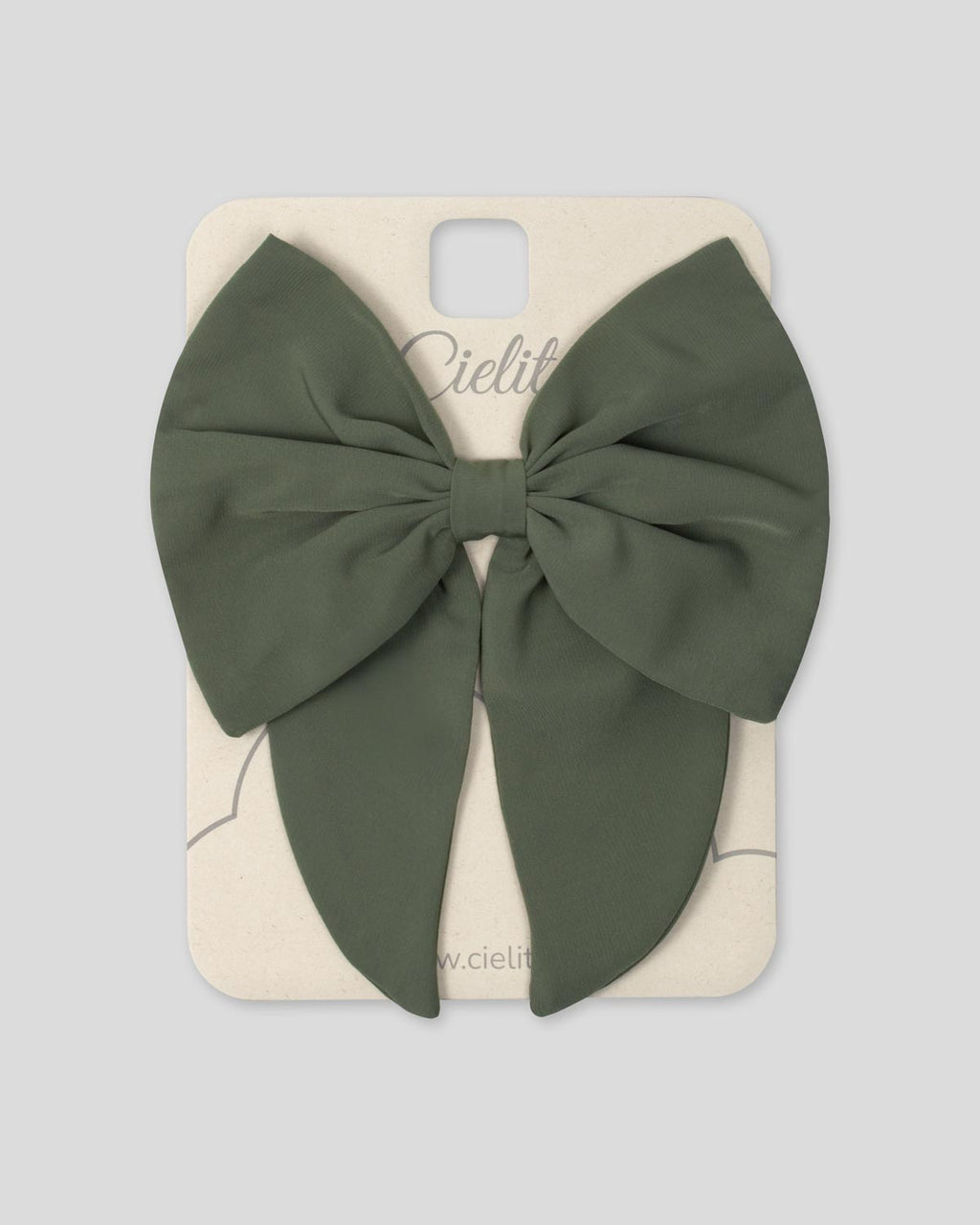 Moño pinza verde oliva para niña