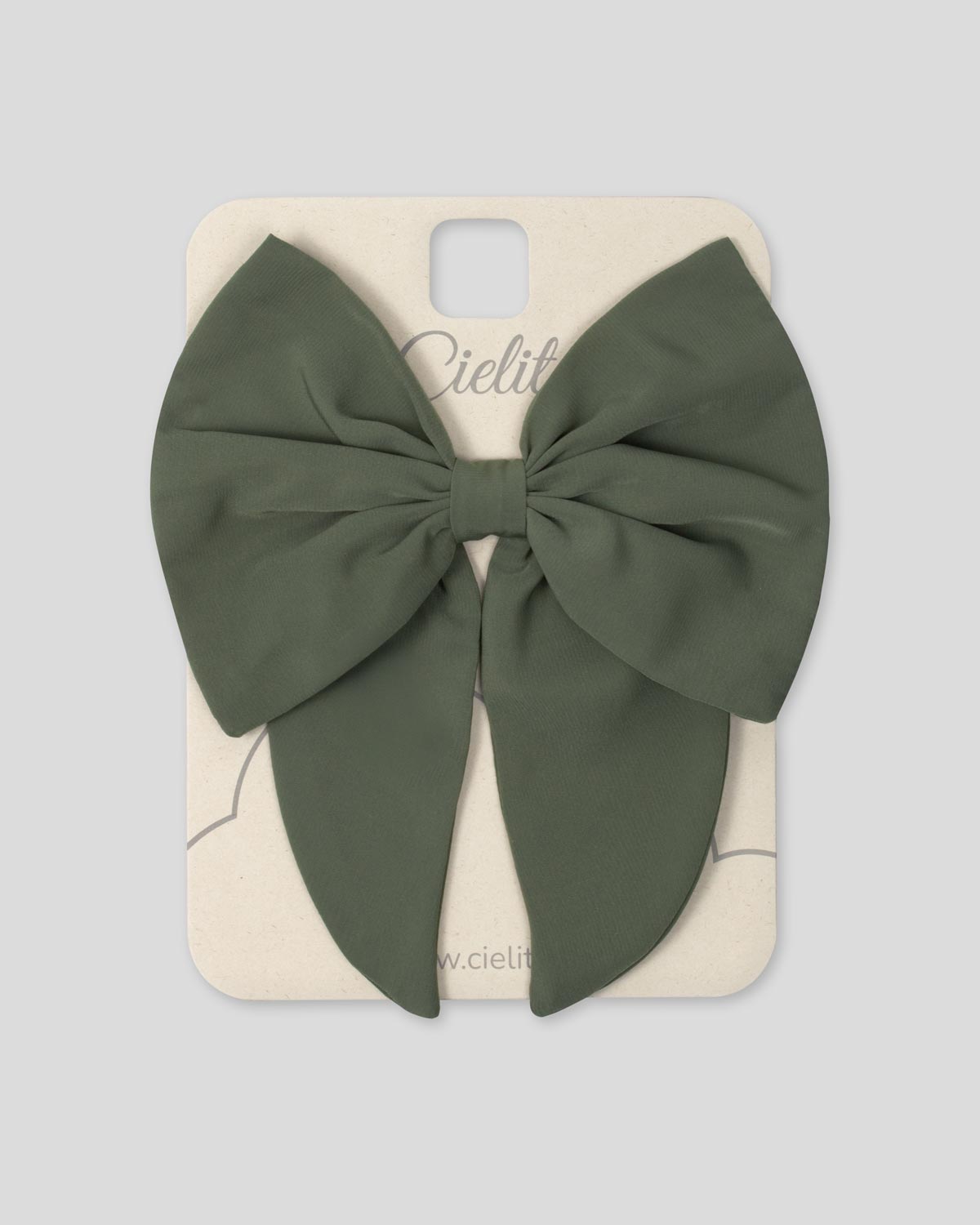 Moño pinza verde oliva para niña