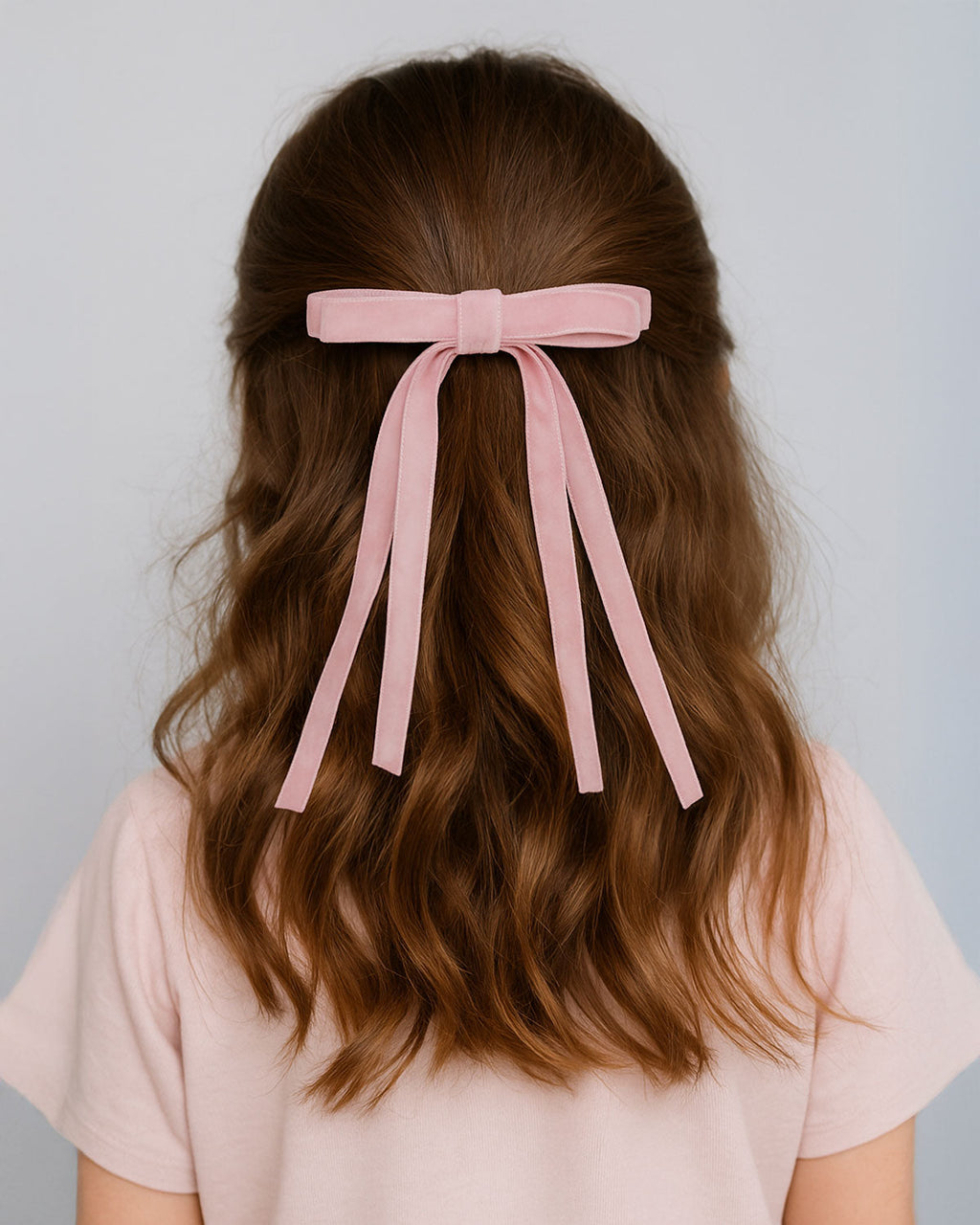 Moño pinza de cintas rosa – cielitomayorista