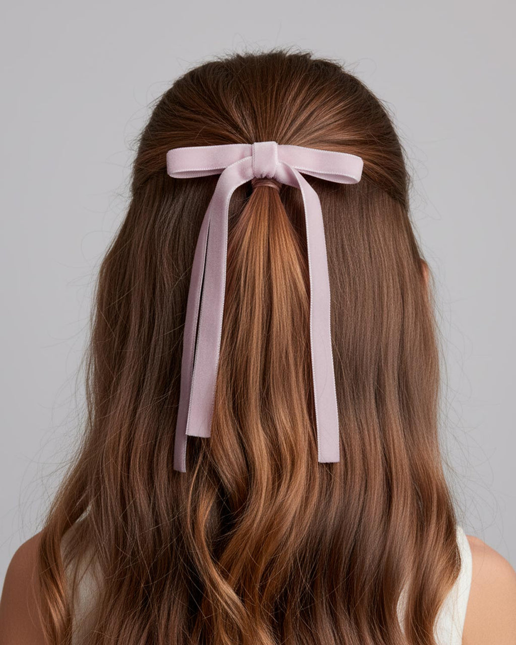 Moño pinza de cintas palo de rosa