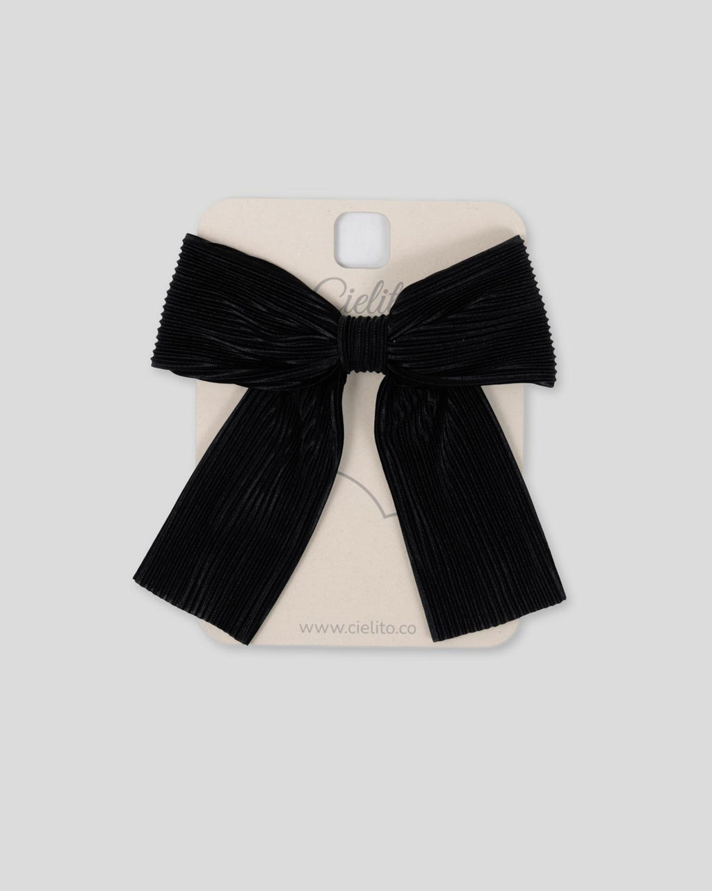 Moño pinza negro plisado para niña