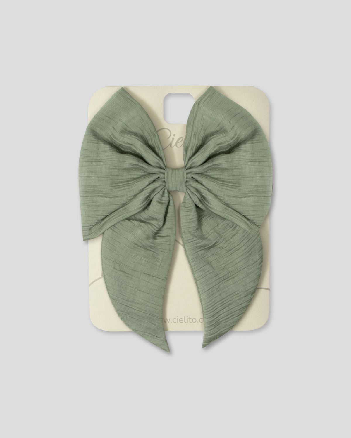 Moño pinza verde oliva para niña