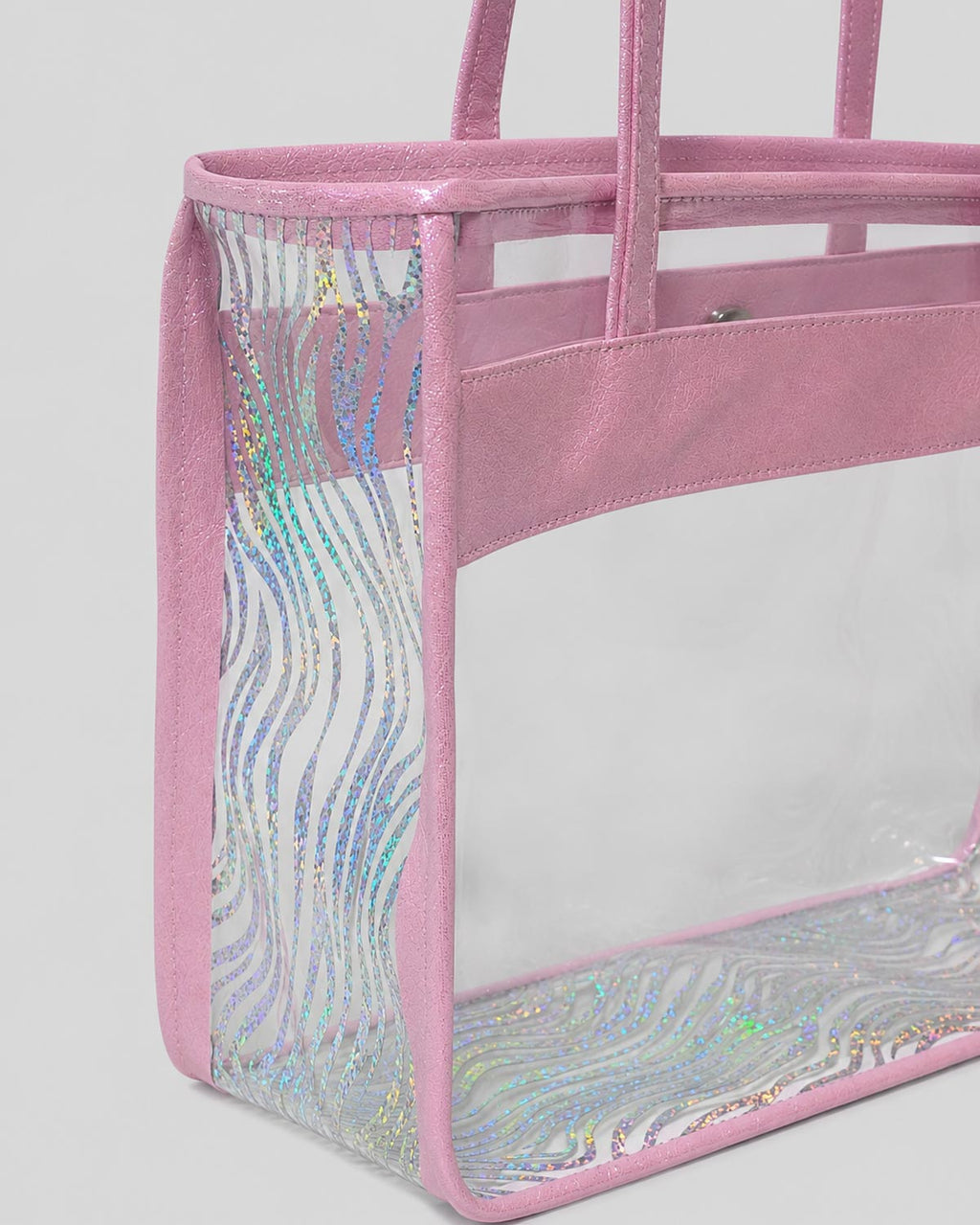 Bolso transparente con detalles tornasol para niña