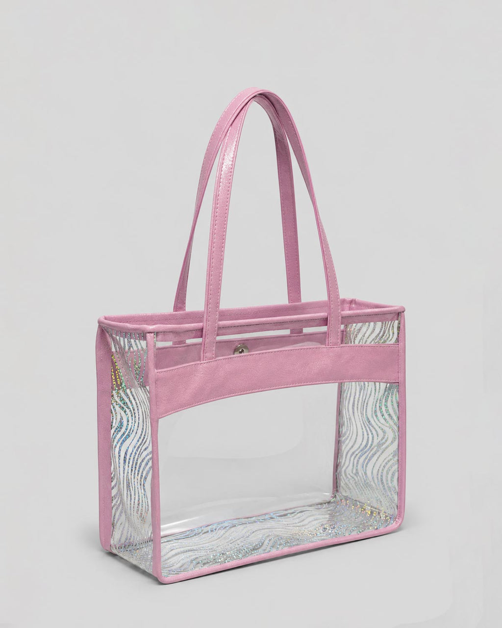 Bolso transparente con detalles tornasol para niña
