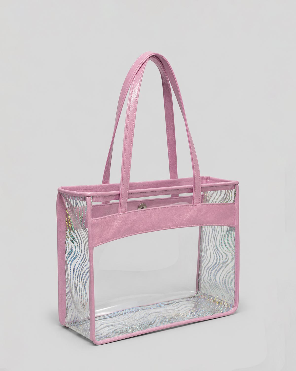 Bolso transparente con detalles tornasol para niña