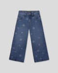 Jean denim marine fit con estrellas para niña