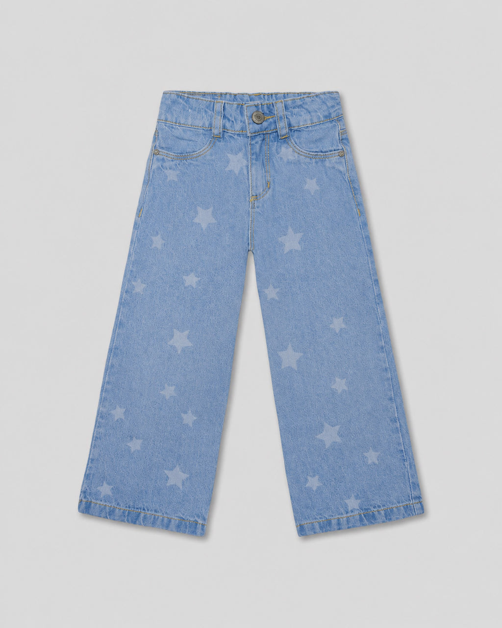 Jean denim marine fit con estrellas para niña